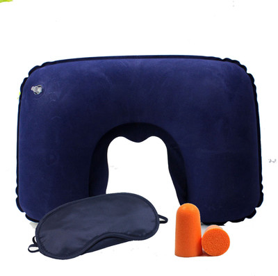 

JAMBOREE 3 In 1 Blue Air Travel Kit Combo Of Pillow,Ear Buds & Eye Mask,Travel Eye Shade Mask, Ear Plugs,Suitable for Train Bus Fligh Car Neck Pillow & Eye Shade(Dark Blue)