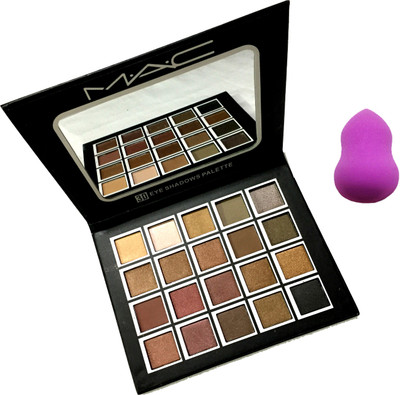 

LUV-LI 3D MAC 20 COLOR EYE SHADOW PALETTE WITH 1 BLENDER PUFF(Set of 2)