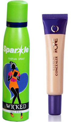 

Oriflame Sweden The ONE IlluSkin Concealer 10ml (Nude Pink - 30616) With one sparkle perfume spray 150 ml(Set of 2)