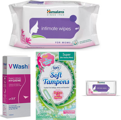 

Sofy tampon, intimate wipes, v wash(Set of 4)
