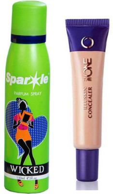 

Oriflame Sweden The ONE IlluSkin Concealer 10ml (Nude Beige - 30617) With one sparkle perfume spray 150 ml(Set of 2)