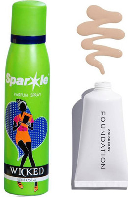 

Oriflame Sweden ColourBox Foundation 30 ml (Light Ivory, 33403) one sparkle perfume spray 150 ml(Set of 2)