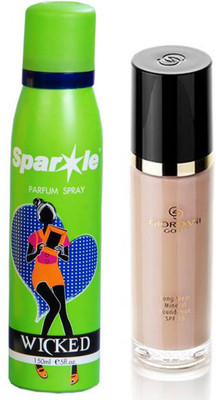 

Oriflame Sweden Giordani Gold Long Wear Mineral Foundation SPF 15 30ml (Light Rose - 31803) With one sparkle perfume spray 150 ml(Set of 2)