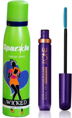 

Oriflame Sweden The ONE 5-in-1 Wonder Lash Waterproof Mascara 8ml ( Black - 33004 ) With one sparkle perfume spray 150 ml(Set of 2)