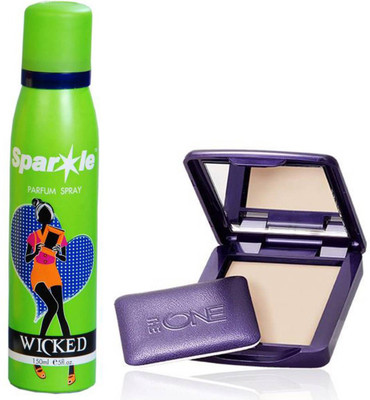 

Oriflame Sweden The ONE IlluSkin Powder 8g (Light - 30612) With one sparkle perfume spray 150 ml(Set of 2)