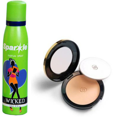 

Oriflame Sweden Giordani Gold Sheer Powder SPF 15 (Light - 31808) Wth one sparkle perfume spray 150 ml(Set of 2)