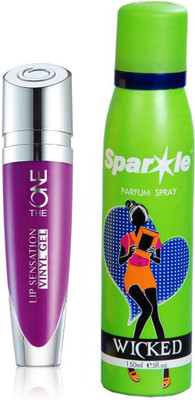 

Oriflame Sweden The ONE Lip Sensation Vinyl Gel 5ml (Purple Rumba - 32452) With one sparkle perfume spray 150 ml(Set of 2)