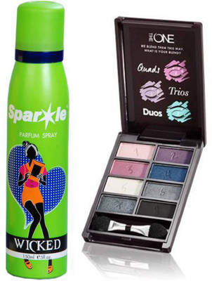 

Oriflame Sweden The ONE Blend Express Eye Shadow-Smokey 4.64 g (33104) one sparkle perfume spray 150 ml(Set of 2)