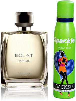 

Oriflame Sweden Eclat Homme Eau de Toilette 75ml (30173) With one sparkle perfume spray 150 ml(Set of 2)