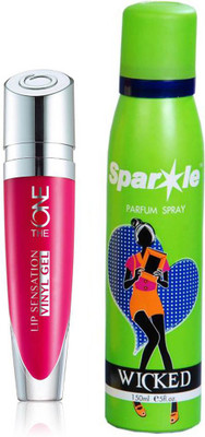

Oriflame Sweden The ONE Lip Sensation Vinyl Gel 5ml (Pink Mambo - 32450) With one sparkle perfume spray 150 ml(Set of 2)