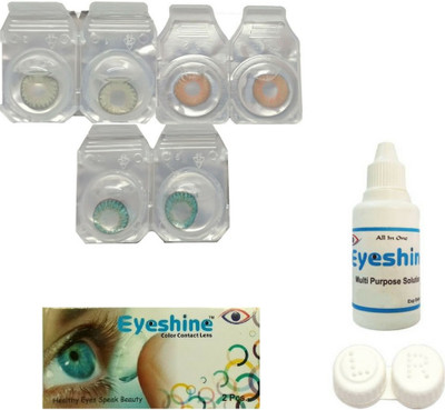 

Eyeshine 3 Pair ( Green, Honey, Turquoise ) Zero Power Monthly Contact Lens Monthly Contact Lens(0, Green, Honey, Turquoise, Pack of 3)