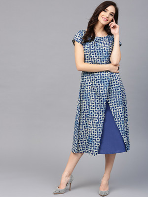 aks women's maxi blue dress