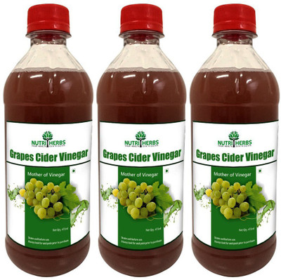 

Nutriherbs Grapes Cider Vinegar 473 ml - (Pack of 3) Nutrition Drink(3x473 ml, Grapes Flavored)