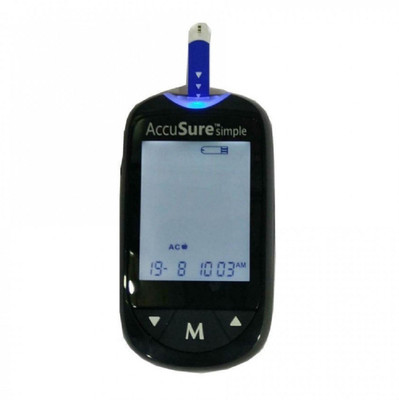 AccuSure Meter with 50 strips Kit Glucometer(Black)