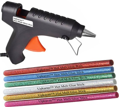 

Upkaran Hot Melt Glue Gun kit 40 Watt With 6 Multicolor Glitter Glue Sticks For Art Work Standard Temperature Corded Glue Gun(11 mm)