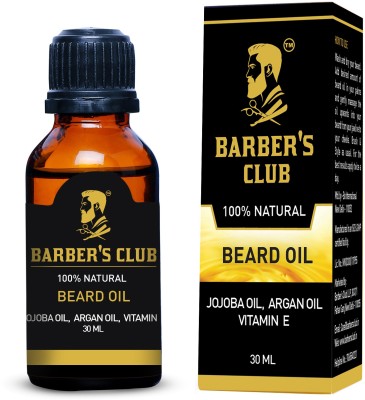Barber's Club Beard Oil (100% Organic & Natural Argan Oil, Jojoba Oil, Vitamin E) -30ml Hair Oil  (30 ml)