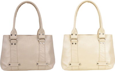 Lady bar Shoulder Bag(Tan, Beige), Beige;tan