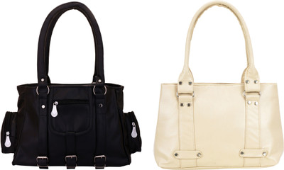 

Lady bar Shoulder Bag(Beige, Black)