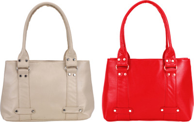 

Lady bar Shoulder Bag(White, Red), Red;white