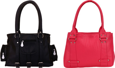 

Lady bar Shoulder Bag(Black, Pink)