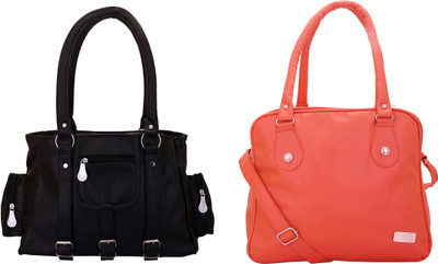 Lady bar Shoulder Bag(Pink, Black), Black;pink