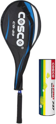 

Cosco Combo of Two- one 'CB 89' Badminton racket and one Box Aero 747 Shuttle cock (pack of 6) (Color On Availability)- Badminton Kit