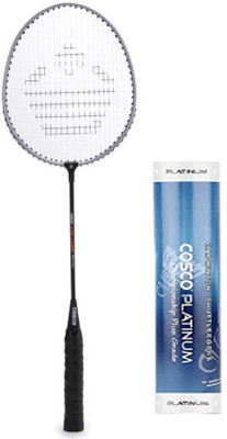 

Cosco Combo of Two - One 'Cb 150 E' Badminton Racket (Full Cover) and one box of 'Platinum' Feather Shuttlecock (Color on availability)- Badminton Kit