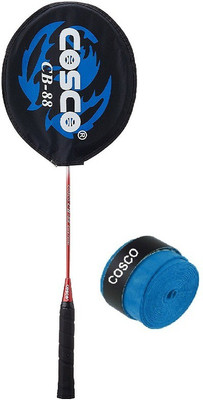

Cosco Combo of Two- one 'CB 88' Badminton racket (Half Cover) and one 'Dura soft' Badminton Grip (Color On Availability)- Badminton Kit