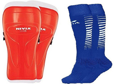 Nivia Combo of Two- One Pair of 'Classic' Shin Guard and one Pair of 'Encounter' Socks (Color on availability)- Football Kit available at flipkart for Rs.418