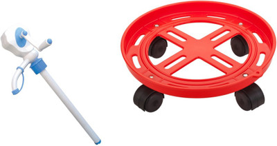 

Nestwell Gas Cylinder Trolley With Oil Pump Plastic Kitchen Trolley