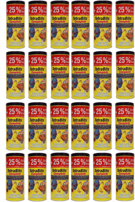 

Tetra Bits Complete 375g/1250ml | (Lot of 24 Containers 375g each) | (25% EXTRA FREE) | Bio Active Formula For Health, Colour & Growth | 9000 g Dry Fish Food(Pack of 24)