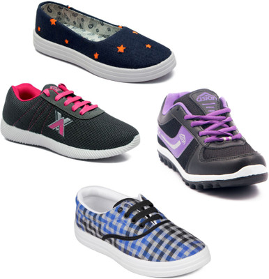 

Asian Women Casual & Running Shoes Combo Pack of 4 Casuals For Women(Multicolor