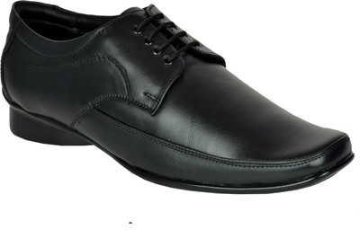 

BlueShoe Handcraft Black Leather Formal Shoe Lace Up For Men(Black