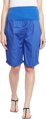 OXOLLOXO Solid Women Blue Basic Shorts