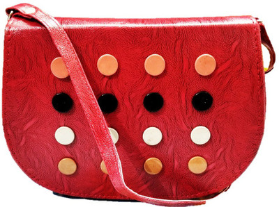 

KANDK KREATION Girls Casual Maroon PU Sling Bag