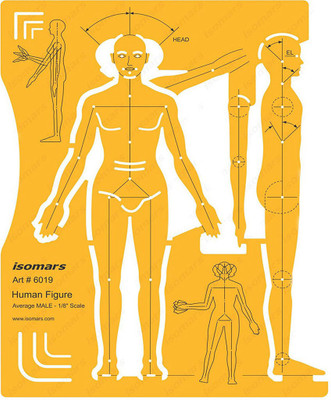 

Isomars 6019 Male Human Figure Drafting and Design Stencil(Pack of 1, Engraved & Printing)
