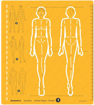 

Isomars 6015 Female Human Figure Drafting and Design Stencil(Pack of 1, Engraved & Printing)