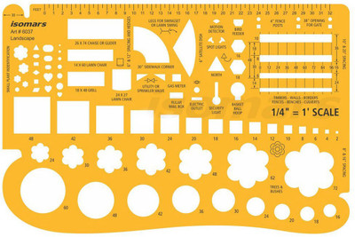 

Isomars 6037 1/4 " Scale Landscaping Stencil(Pack of 1, Engraved & Printing)