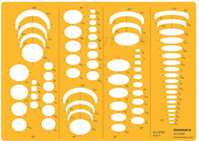 

Isomars 6048 Four-In-One Ellipse Stencil(Pack of 1, Engraved & Printing)