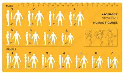

Isomars 6014 Human Position Figure Position Drafting and Drawing Stencil(Pack of 1, Engraved & Printing)