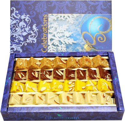 

Ghasitaram Gifts SugarfreeAssorted Mawa Barfis(800 g, Box)