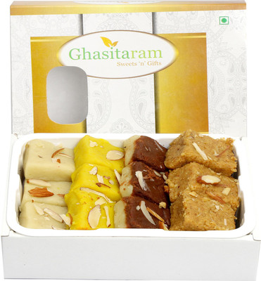 

Ghasitaram Gifts SugarfreeAssorted Mawa Barfis(200 g, Box)