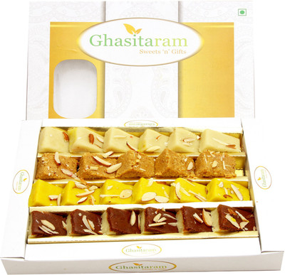 

Ghasitaram Gifts SugarfreeAssorted Mawa Barfis(400 g, Box)