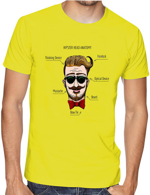 Casotec Printed Men Round Neck Yellow T-Shirt Flipkart