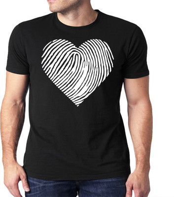 HEYUZE Printed Men Round Neck Black T-Shirt