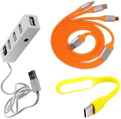 

durReey Set of Multi connectivity USB Hub, 3 IN 1 lightning 8 Pin + ANDROID+ CType with Mini Flexible USB LED Light Lamp for Laptop Computer Keyboard Reading Notebook 3C61Y USB Hub, USB Cable, Led Light(Yellow, Orange, White)