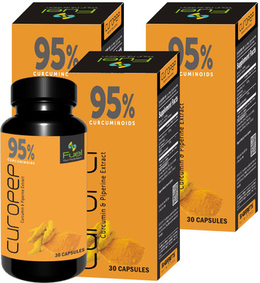 

SHARRETS NUTRITIONS Curopep 95% Curcumin and Peperin Formula ( Pack of 3 ) 100% Vegetrian(30 No)