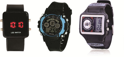 

Skylofts LED Digital Mens & Boys Sports Watch- Wrist Watch combo of 3 Watch - For Boys & Girls