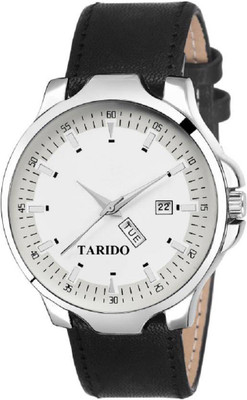 

Tarido TD1939SM02 new generation white dial black leather strap day & date working Watch - For Men