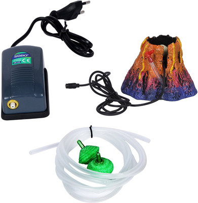 

Foodie Puppies Sobo Aquarium Air Pump And Volcano With Led Light And Air Stones Air Aquarium Pump(60 cm)